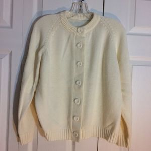 Vintage classic cardigan cream 60's long sleeve
